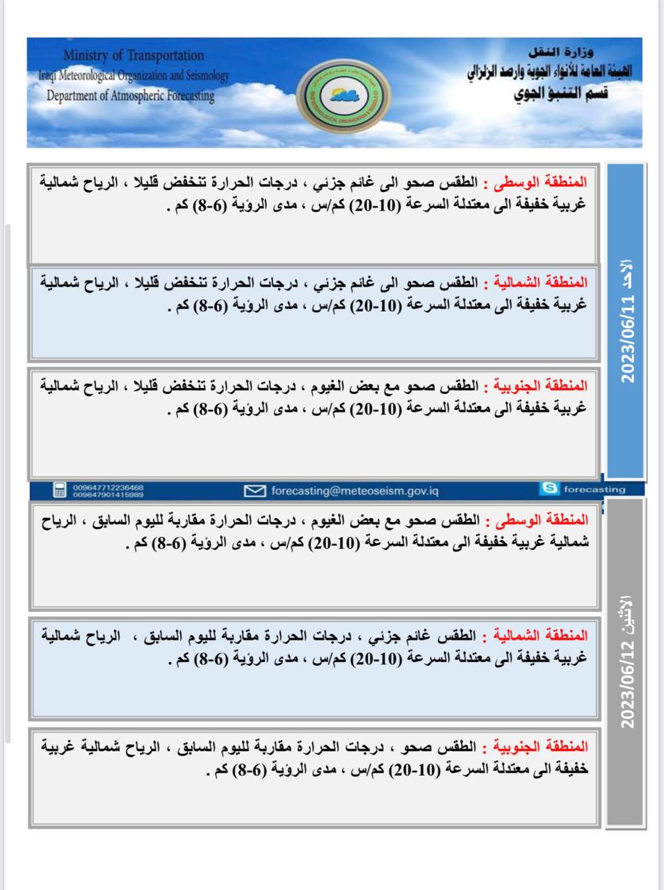 حالة الطقس في العراق