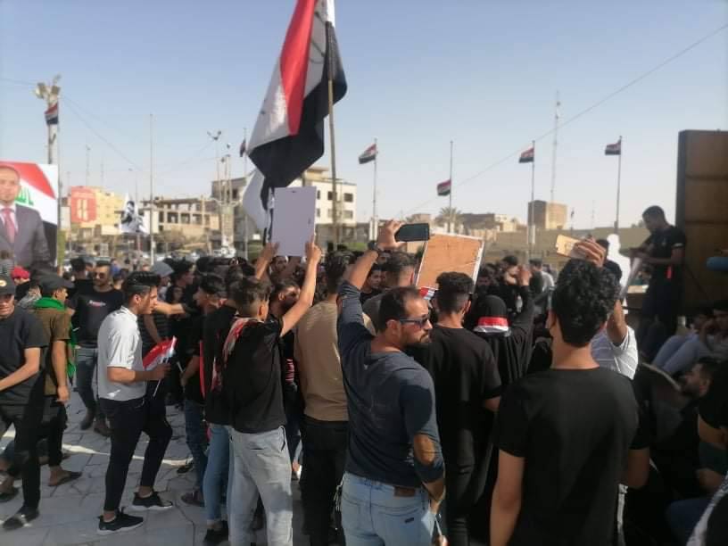 مشهد من تظاهرة إحياء ذكرى اغتيال الوزني وسط كربلاء