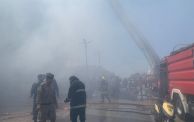 حريق يلتهم مخزنًا للزيوت في بغداد