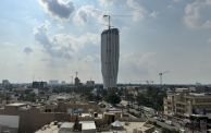 BAGHDAD, IRAQ - FEBRUARY 25: The construction of Central Bank of Iraq building, latest project of renowned Iraqi-origin architect Zaha Hadid, continues by a Turkish company in Baghdad, Iraq on February 25, 2024. (Photo by Murtadha Al-Sudani/Anadolu via Getty Images)