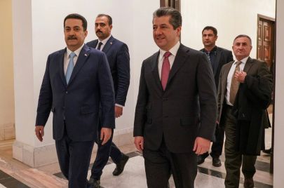 استقبل رئيس مجلس الوزراء محمد شياع السوداني، يوم الأربعاء 11 كانون الثاني/يناير 2023، رئيس حكومة إقليم كردستان العراق مسرور بارزاني والوفد المرافق له.