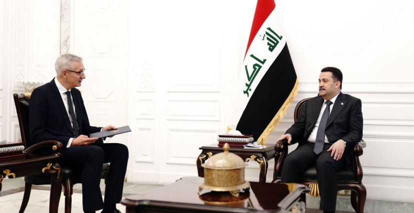 استقبل رئيس مجلس الوزراء محمد شياع السوداني، يوم الجمعة 2 كانون الأول/ديسمبر 2022، سفير جمهورية ألمانيا الاتحادية لدى العراق مارتن ييغر