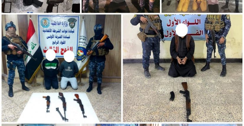  القبض على 10 متهمين بالسرقة والمشاجرة وإطلاق النار وحيازة أسلحة والترويج للبعث، في العاصمة بغداد.